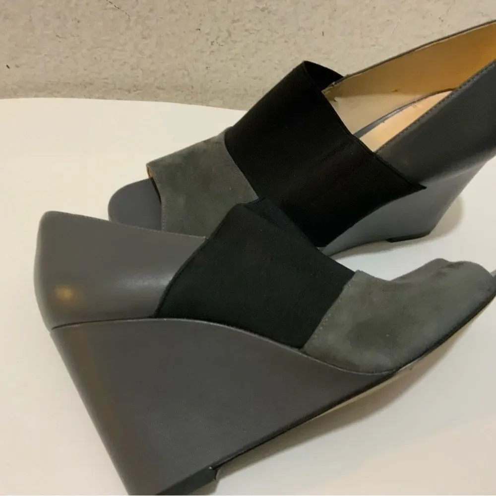 Karl Lagerfeld Moyen Darci Wedges 8 M Black Gray